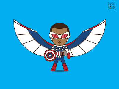 The New Captain America Character captain america cartoon character cartoon illustration cute design drawing illustration marvel marvel studios sam wilson vector