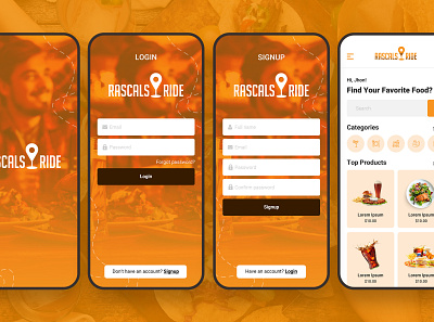 Rascals Ride App Design appdesign barappdesign uiux