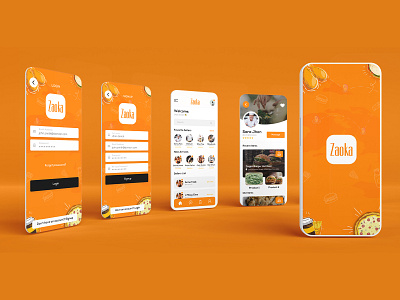 Zaoka Food App Design app appdesign foodapp foodappdesign ui uiux ux