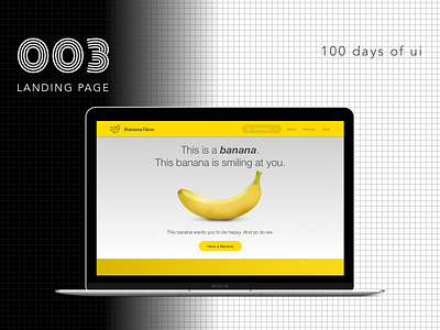 100 Days of UI - #003 Landing Page banana dailyui design fun iphone landing landing page responsive ui ux web website