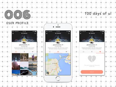 100 Days of UI - #006 User Profile app dailyui design flat fun interface ios iphone mobile profile ui ux