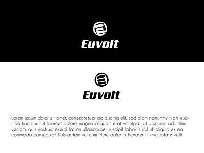 Euvolt logo black and white branding design design art designer icon illustration logo logo design minimal