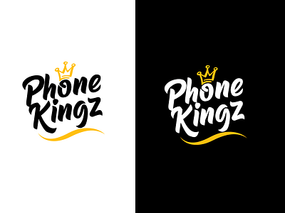 Phone Kingz black and white branding design design art designer icon illustration logo logo design minimal