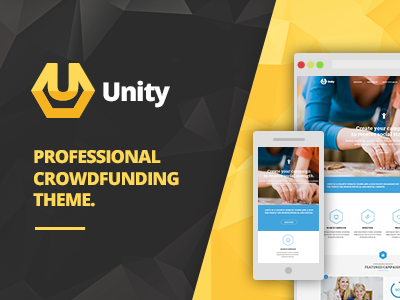 Unity crowdfunding donation theme themeforest unity wordpress