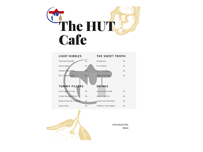 HUT cafe Menu sample branding design menu card