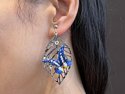 Morpho Rhetenor Helena accessories brooch butterfly embroidery sayoko