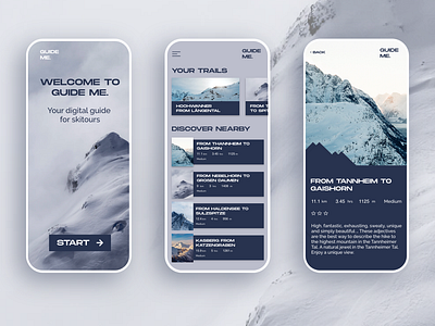 Mobile application design for a skitouring app