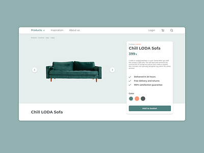 E-Commerce Website Concept app design big design e-commerce e-shop furniture green minimal modern shop uidesign webshop website