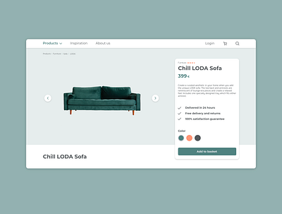 E-Commerce Website Concept app design big design e commerce e shop furniture green minimal modern shop uidesign webshop website