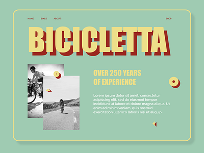 Landingpage Retro Bike Company bike branding design dual color green italia landingpage red retro shop ui uidesign website yellow