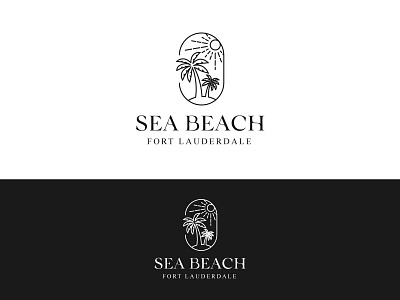 Sea Beach Logo beach logo branding design graphic design hotel logo illustration lettermark logo logo logos logotype minimal minimalist sea beach logo sea logo typography ui wordmark logo