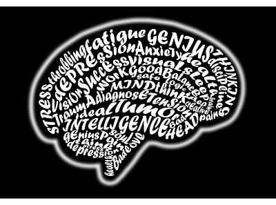 Brain Typography brain design illustration typography