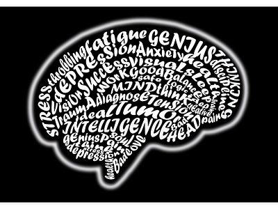 Brain Typography brain design illustration typography