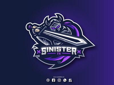 Knight Mascot Logo for client xSINISTERxTV designinspiration esport logo esports gaming logo illustration logo logodesign mascot mascotlogo twitch logo twitch.tv