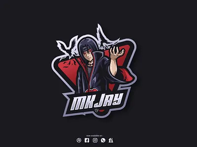 Uchiha Itachi Mascot Logo Design akatsuki design esports esportslogo itachi logo logo design mascot mascotlogo naruto sharingan uchiha itachi