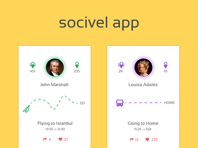 Socivel App app design mobile social