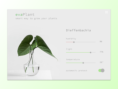 evaPlant design dribbble green plant ui