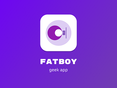 FATBOY - geek app application brand design logo mobile purple ui