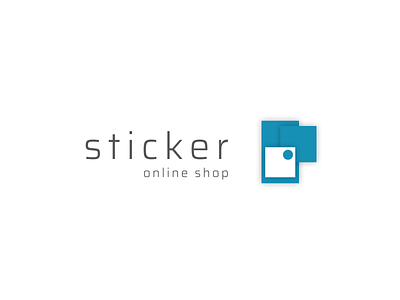 Sticker blue design logo simple