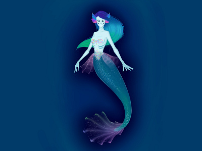Siren art fantasy illustration mermaid original art original character