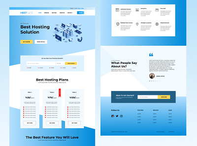 Hosting Solution blue design domain hosting ui ux webdesign website white