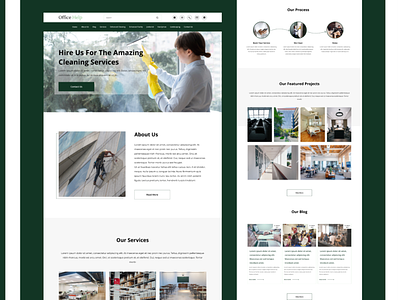 Cleaning clean design green ui ux web website white