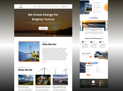 Solar Energy business company design energy figma invest investment landing page natural nature panel power simple solar sun ui ux web webpage website