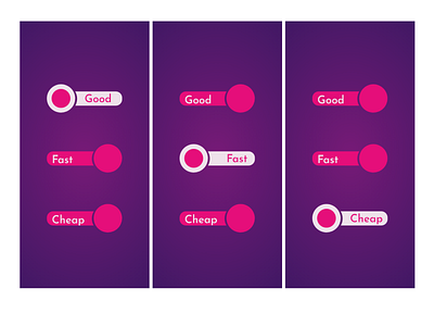 Good Fast Cheap app design vector