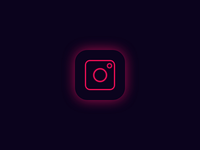Neon Instagram Logo app app design dark mode dark theme design icon instagram logo minimal neon pink ui vector