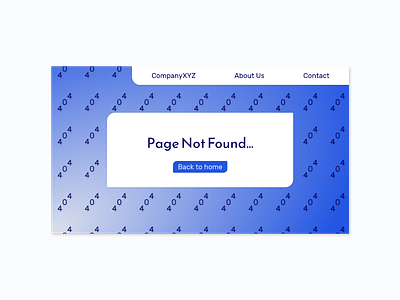 Page Not Found 404 blue design ui ux vector web