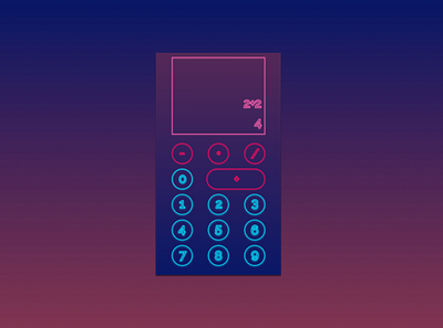 DailyUI | Day004 | Calculator App app app design daily ui dark mode dark theme design icon minimal neon colors neon sign pink hair ui ux vector