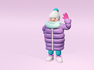 Hello, Winter! 3d art blender blender 3d blender3d blender3dart illustration illustrator