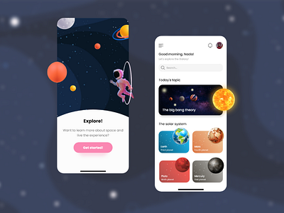 Space App 3d design designconcept illustration mobile space ui ui ux