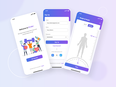 Fitness App fitness mobile onboarding signup ui ui ux