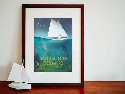 Vagabonds Des Mers boat crafting fish futura illustration life aquatic marine mixed media paper craft pencil art photograhy photoshop sea steve zissou swimming vagabonds wave wes anderson