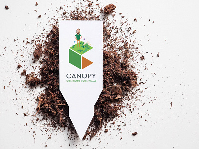 Canopy business cards branding business card canopy garden green roof green wall illustration plant label plant marker soil urban