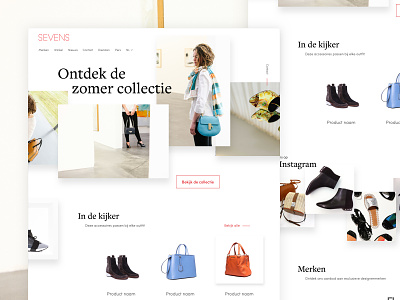 Sevens - Homepage accessories bags balenciaga branding chloe fashion fendi gucci homepage prada sevens shoes store ui webdesign website