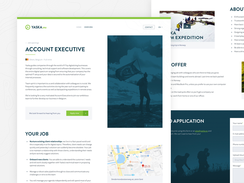 YASKA - Job Page branding career desktop digital guide digitalization job sketch webdesign website yaska