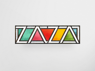 ZAZA Logo brand identity branding frosted glass glass glass art illustrator lead logo mockup panel photoshop stained glass vector window