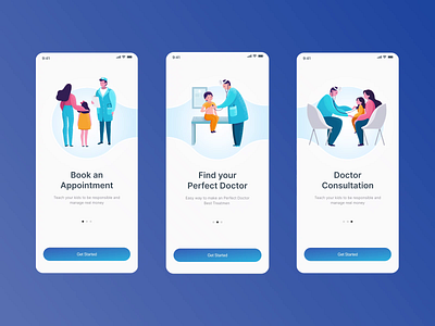 Hospital and Health Care (Mobile App) - Intro Concept animation creative pigeon health care health care app healthcare healthcare app hospitals illustraion minimal sign in sign in ui sign up ui uiux ux verification verification code verify
