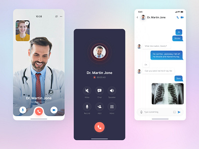 Health Care App - Call, Chat 👩‍⚕️ app design audio call chat chat app creative pigeon doctor health health app healthcare ios ios app medical medicine minimal mobile app mobile ui patient product design ui ux video call