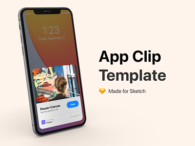 App Clip Template app app ui appclip clip free freebie ios14 iphone sketch template