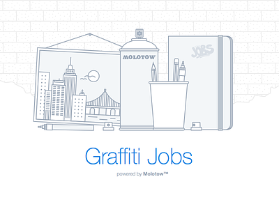 Graffiti Jobs flat graffiti illustration jobs line pixel prefect web website white