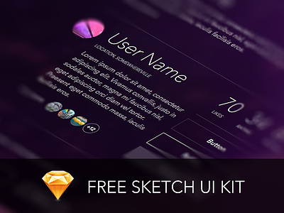 Free Sketch UI Kit app blur dark free freebie ios kit sketch ui web