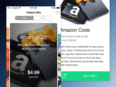 Gifter app buy cards gift iphone ui ux