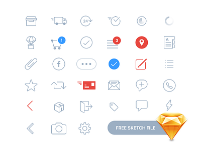 Free Various Icons for Your Project app ecommerce free freebie icon ios line sketch social