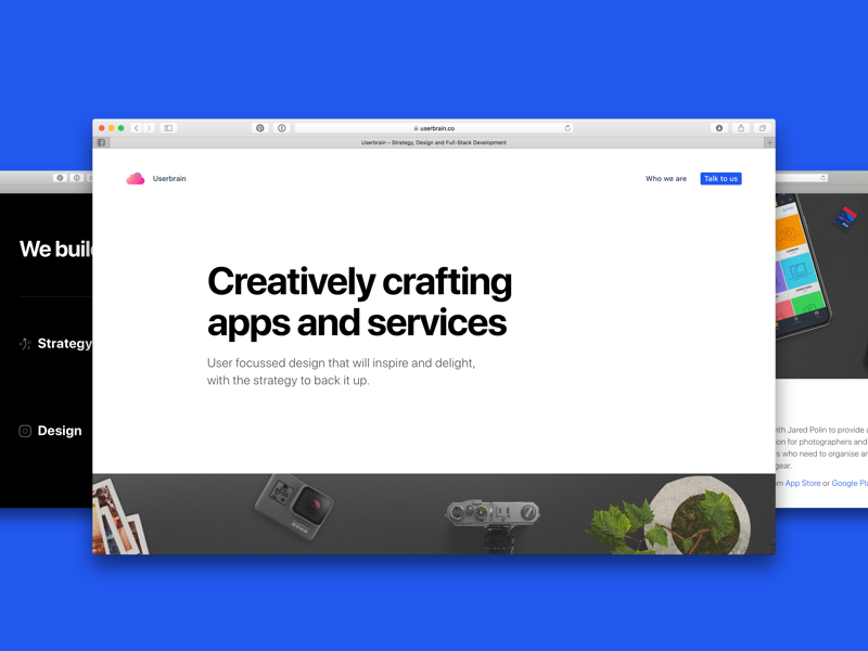 Userbrain.co website london agency creative hompage white simple web landing page