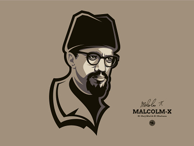 MALCOLM-X design esportlogo face logo flat illustration illustrator logo malcolm x male minimal simple logo simple logo design vector