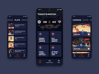 Smart Stadium - Home app camera icons nba sport stadium typography ui ux video