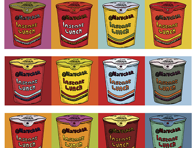 Cup of Noodles, from Maruchan branding food food and drink foodie illustration ink kitchen micron noodles parody pen photoshop popart warhol